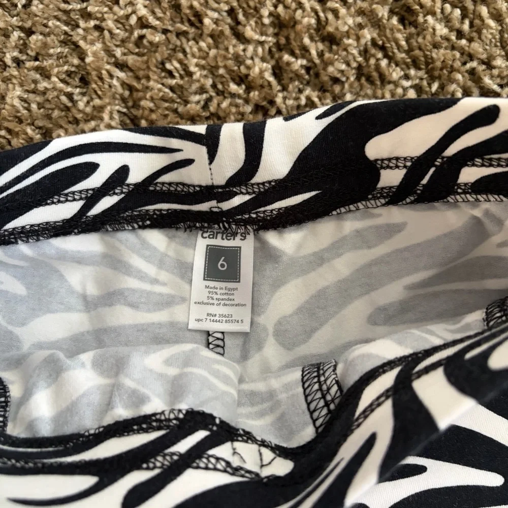 Carter's Black and White Zebra Pattern Pants